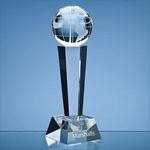 26cm Optical Crystal Facetted Globe Column Award