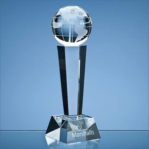 26cm Optical Crystal Facetted Globe Column Award