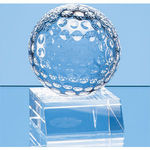6cm Optical Crystal Golf Ball Mounted on a Clear Crystal Base