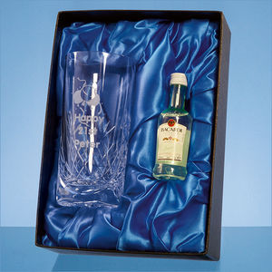 High Ball Gift Set with a 5cl Miniature Bottle of Bacardi