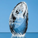 8.5cm Optical Crystal Facet Sliced Oval Paperweight