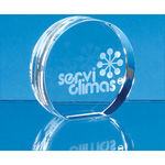 6cm Optical Crystal Stand Up Circle Paperweight