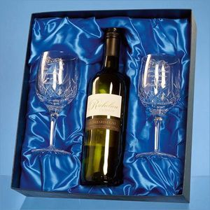 Double Goblet Gift Set with a 75cl Bottle of White Wine