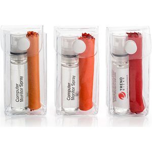 2pc Red Screen & Glasses Cleaning Kit in a PVC Pouch