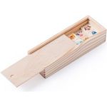 Domino game in wooden box (15x3x5 cm)