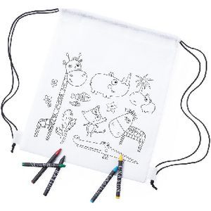 Drawstring bag for colouring