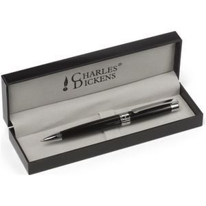 Charles Dickens ball pen in case (silver trim parts)