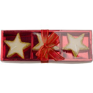 Star shaped candles set 3 pcs