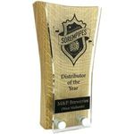 Medium/Large Real Wood Block Awards with Acrylic Face Plate - Simple Shapes