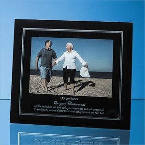 Black Surround with Silver Inlay Glass Frame for 7 inch x 5 inch Landscape Photo