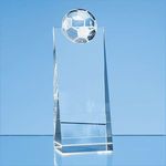 18cm Optical Crystal Football Rectangle Award