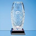 22.5cm Lead Crystal Panelled Oval Vase