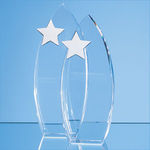 23cm Optical Crystal Arch Award with Silver Star