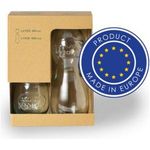 Set of 2 glasses 400 ml and glass bottle 1 L