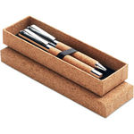 Metal Ball Pen Set In Cork Box