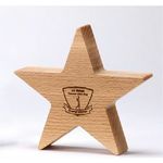 16cm x 16cm x 3.5cm Beech 5 Pointed Star Award