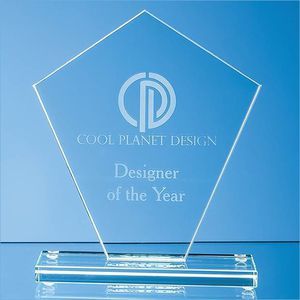 19.5cm x 17.5cm x 1cm Jade Glass Diamond Award