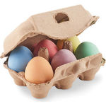 6 Chalk Eggs In Box