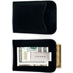 Cross Autocross Leather Mens Money Clip Card Case Black