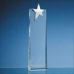 27.5cm Optical Crystal Rectangle with Silver Star