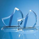 20.5cm Optical Crystal Eclipse Award with Sapphire Blue Flash