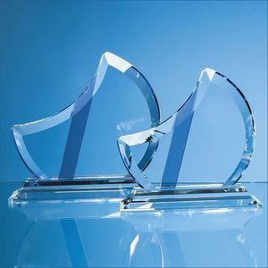 20.5cm Optical Crystal Eclipse Award with Sapphire Blue Flash