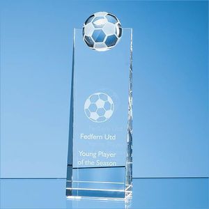 21cm Optical Crystal Football Rectangle Award