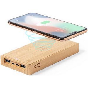 Bamboo power bank 10000 mAh wireless charger 5W solar charger