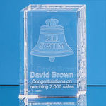 8cm x 5cm x 5cm Optical Crystal Rectangle H or V