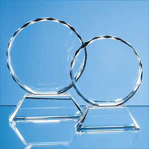 13cm Optical Crystal Mounted Facet Circle Award