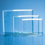 15.5cm x 19cm x 1cm Jade Glass Bevelled Crescent