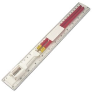 Ruler 2 pencils pencil sharpener and eraser