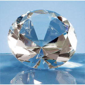 8cm Optical Crystal Clear Diamond Paperweight