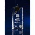 Crystal Glass Tapered Star Award or Trophy