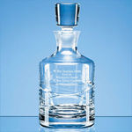 0.75Ltr Diamante Round Decanter With Spiral Design Cutting