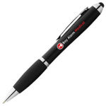 Bullet Nash coloured stylus ballpoint pen with black grip