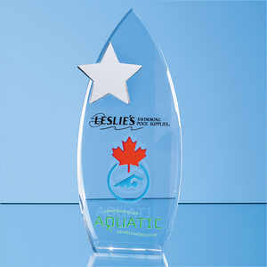 28cm Optical Crystal Arch Award with Silver Star