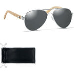 Bamboo Sunglasses In Pouch