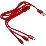 Charging cable with 4 plugs (102x1.5x0.4 cm)