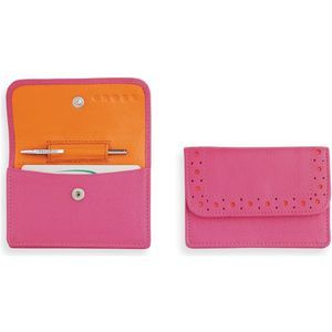 Cross Autocross Leather Mens Wallets Folded Card Case Pink/Orange