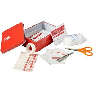 First aid kit in tin