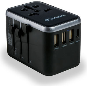 Verbatim 4-Port Pro Universal Travel Adapte