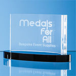 15.5cm Optical Crystal Crescent Award on an Oval Onyx Black Base