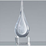 18cm Handmade Crystal White Teardrop Award