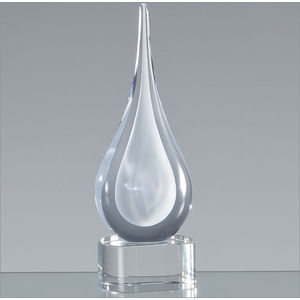 18cm Handmade Crystal White Teardrop Award