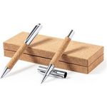 Cork writing set ball pen and roller ball pen