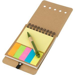Memo holder notebook approx. A6 sticky notes and ball pen