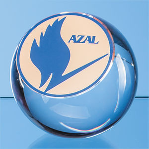 10cm Optical Crystal Sliced Ball with a Flat Front