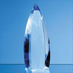 18cm Nik Meller Design Clear Optical Crystal & Cobalt Blue Vetri Obelisk Award