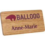 Real wood name badges printed